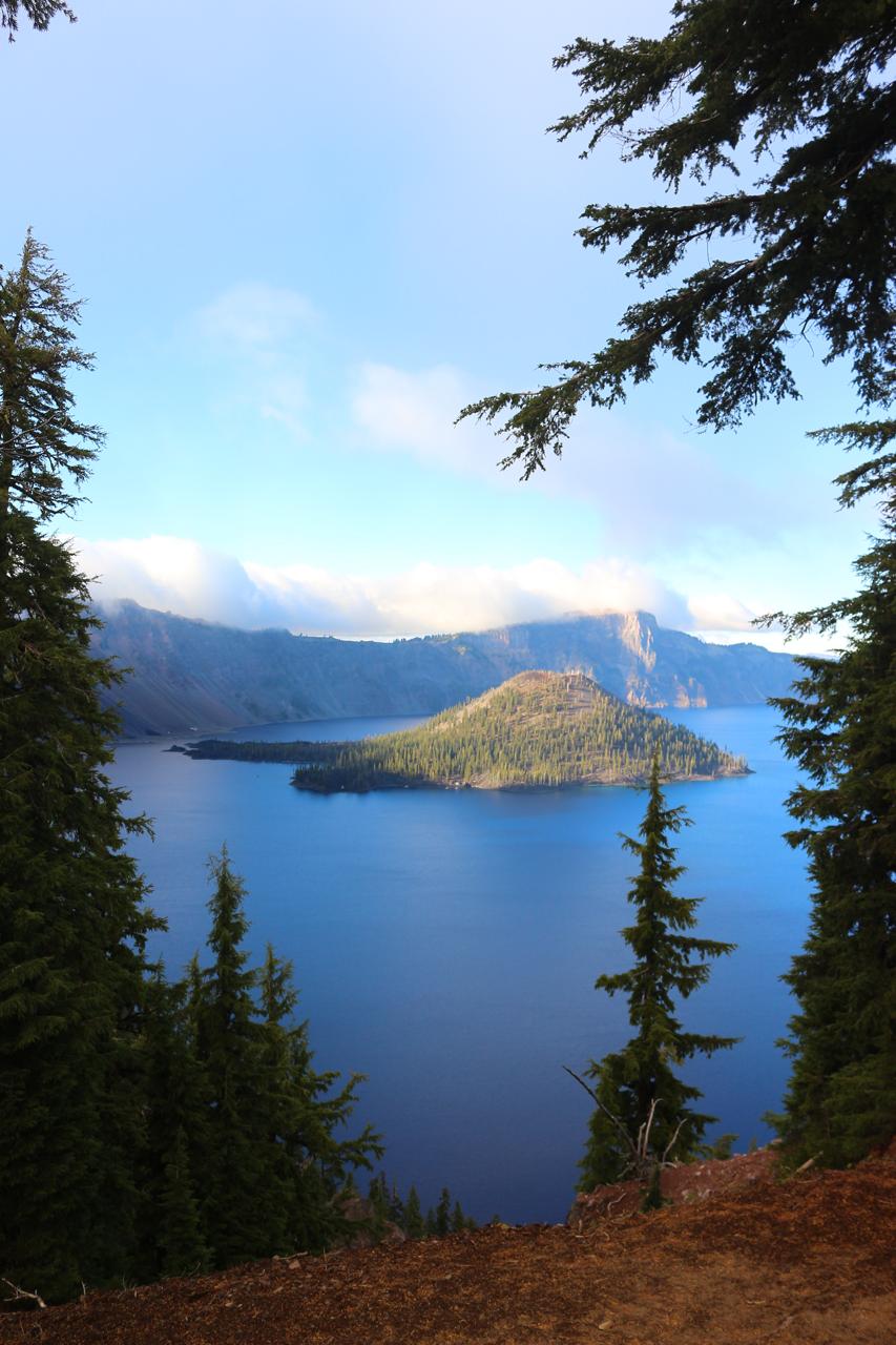 Crater Lake National Park blue lake and caldera